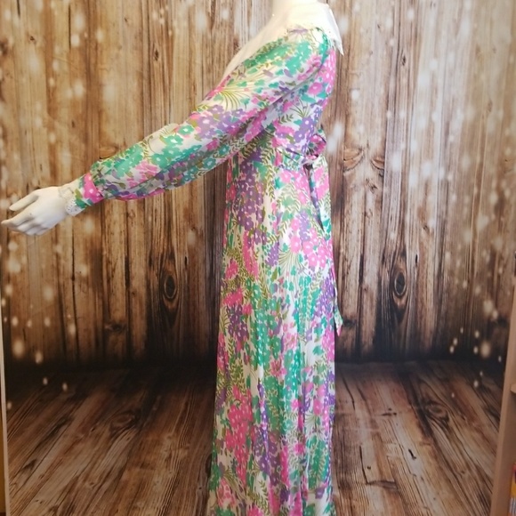 {vintage} Couture floral maxi dress - Picture 4 of 7